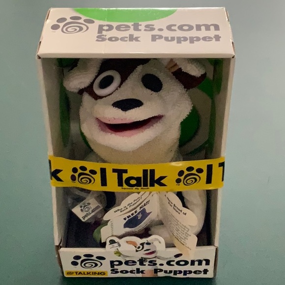 PETS.COM SOCK PUPPET Interview Dog With Microphone NEW In Box w/Tags! *VINTAGE*
